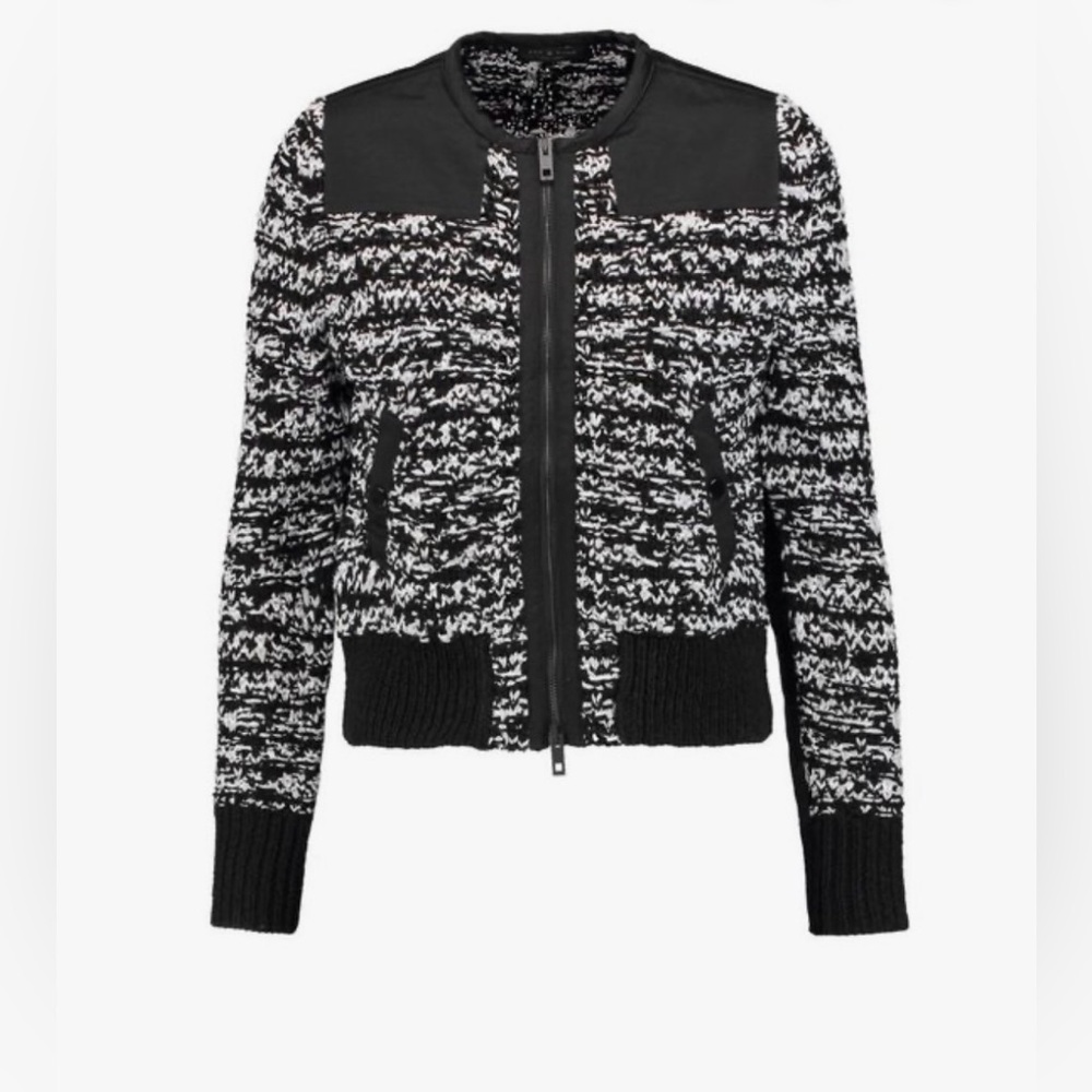 rag & bone Viola Black And White Knit Jacket